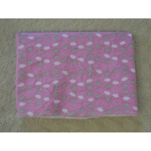 Cribmates Clouds Baby Receiving Blanket Pink Gray White Flannel Lovey